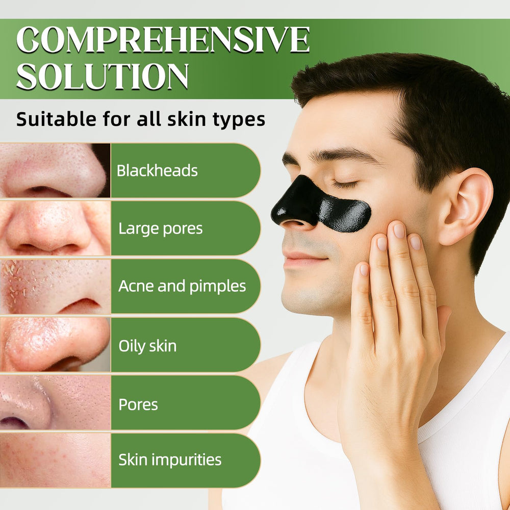 Eveellyn Bamboo Charcoal Mask on nose demonstrating pore tightening