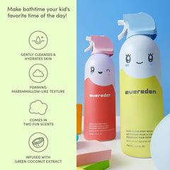 Evereden Cloud Body Wash foamy texture, daily bath time.