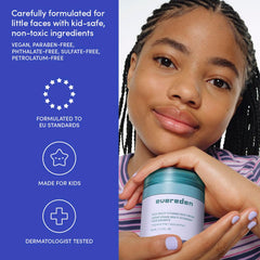 Close-up of Evereden texture showing fragrance-free formula for kids