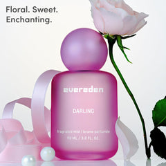 Evereden Darling label close-up highlighting floral notes.