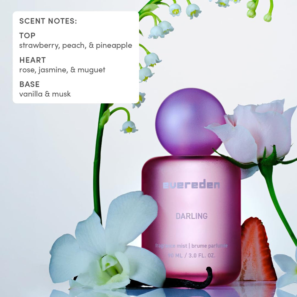 Evereden Darling rose and strawberry notes for floral sweetness.