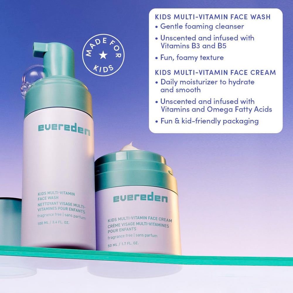 Evereden fragrance-free kids face cream jar providing hydrating moisturization