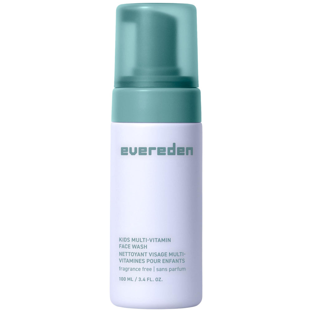 Evereden fragrance free kids face wash bottle for gentle daily cleansing