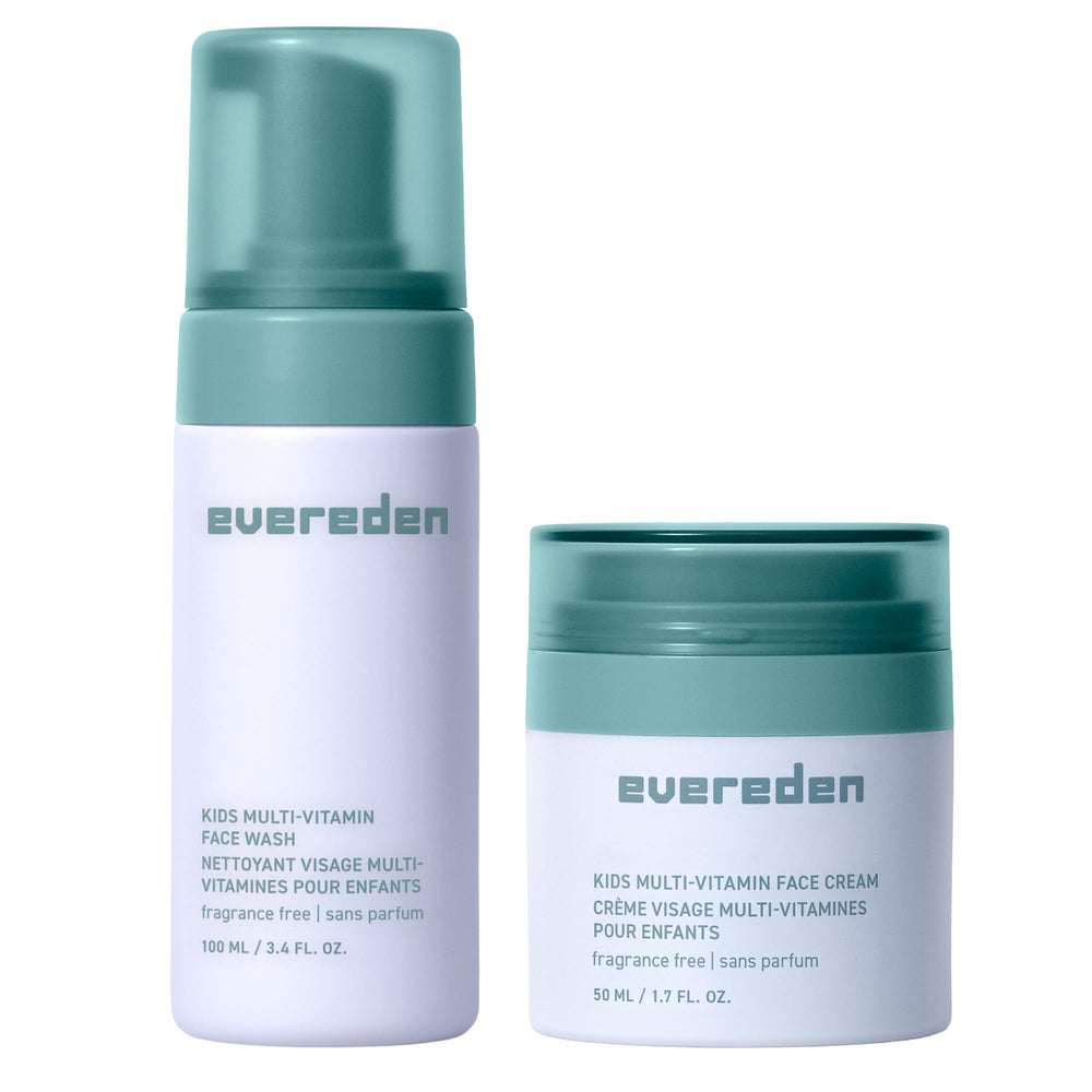 Evereden fragrance-free kids face wash in pump bottle for gentle cleansing