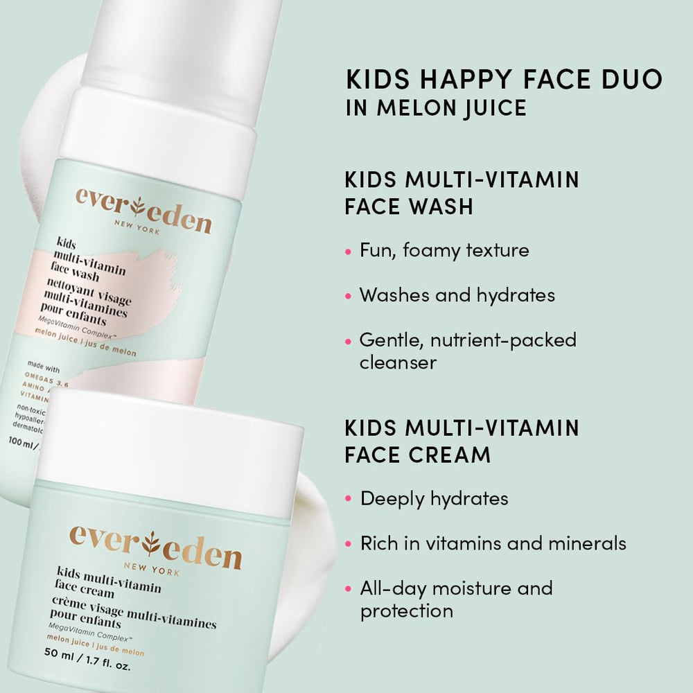 Evereden Happy Kids Melon Face Cream tube for hydrating skin.