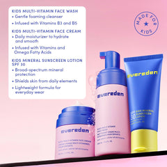 Evereden Kids Body Lotion pump ensuring nourishing moisture for soft skin.