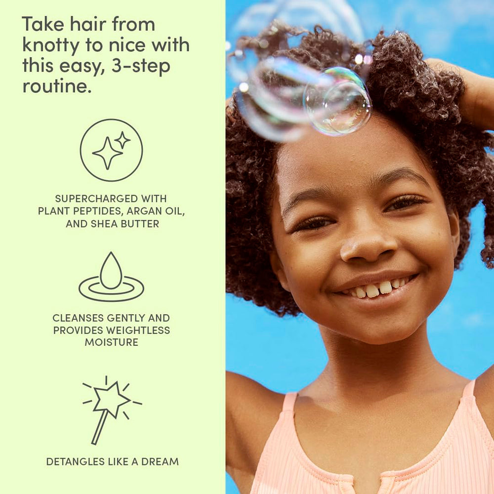 Evereden detangling brush designed for knotty hair reduces pulling during brushing.