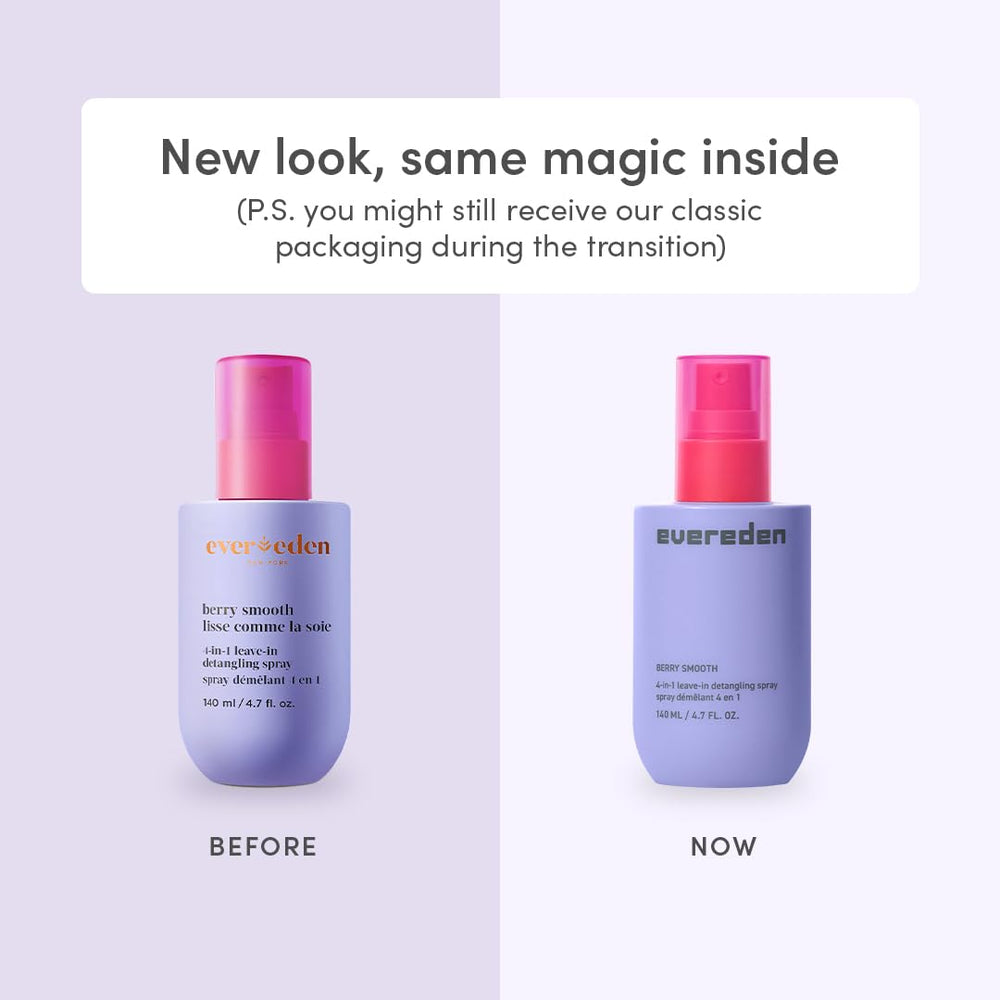 Evereden Kids Detangler Spray mist on hair shows quick detangling and a smooth finish.