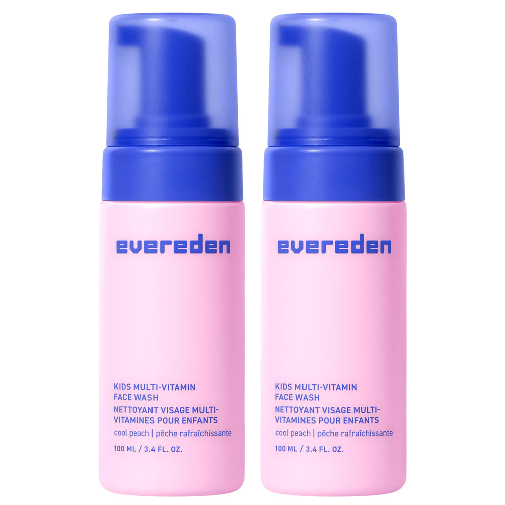 Evereden Kids Face Wash Cool Peach bottle showing gentle cleansing for young skin.