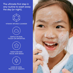 Evereden Kids Face Wash bottle emphasizes US-made, trusted formulation.