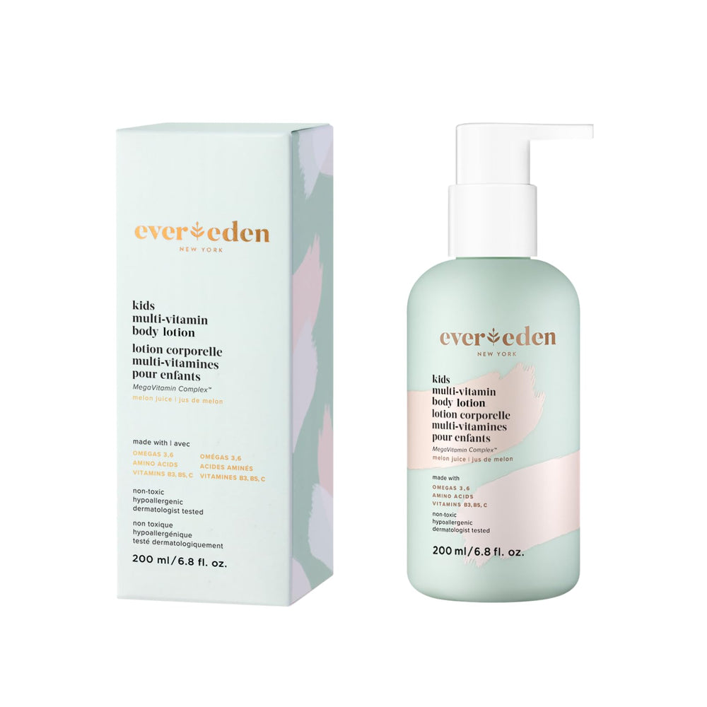 Evereden Kids Multi-Vitamin Body Lotion Melon Juice bottle for gentle daily hydration.