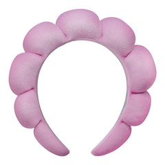 Evereden Kids Spa Headband in pink, soft terry fabric for gentle cleansing.