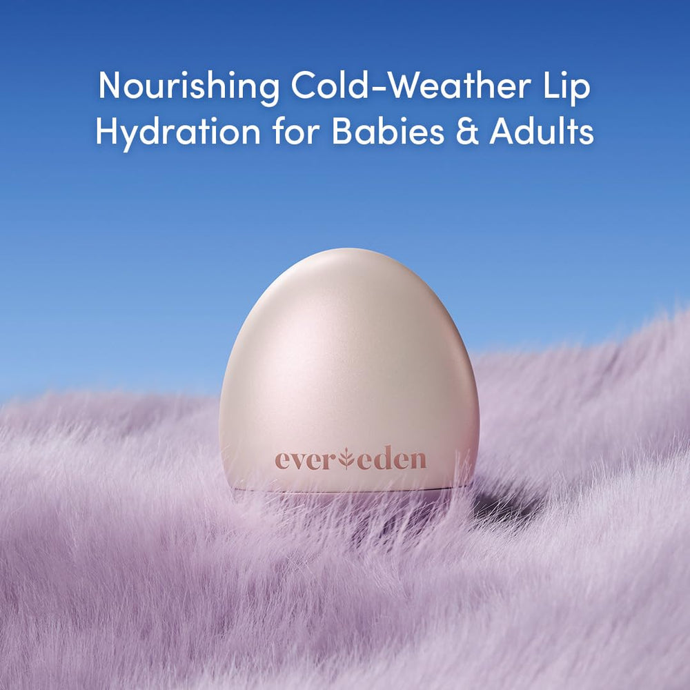 Evereden lip balm label highlights USA-made materials and quality.