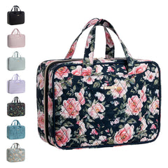 Everfun hanging travel toiletry bag front view shows organized compartments for on-the-go storage.