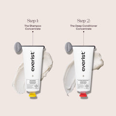 Everist Deep Conditioning Concentrate product with measuring cap demonstrates travel-ready size.