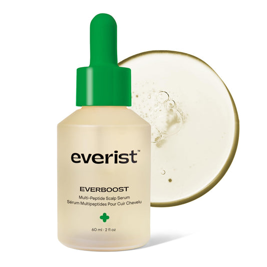 Everist EverBoost bottle of multi-peptide scalp serum ready for daily hydration and scalp support.