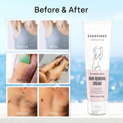 Evervines bikini and pubic area use for quick, comfortable hair removal.