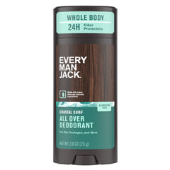 Every Man Jack All Over Deodorant Coastal Surf bottle front for all-day odor protection
