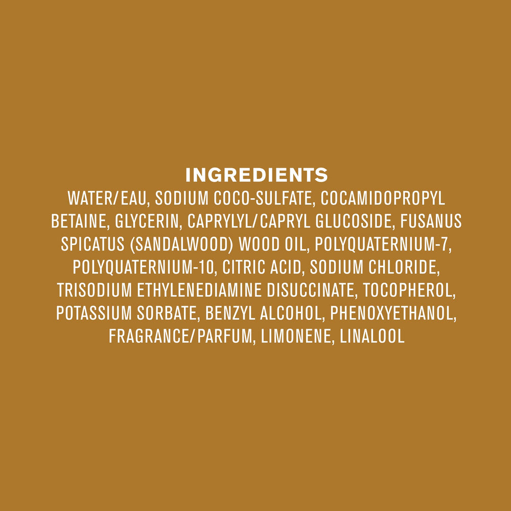 Every Man Jack Amber Sandalwood product label highlights paraben-free formula.