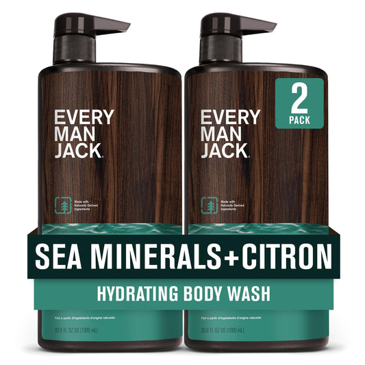Every Man Jack body wash two-pack front view with coast-inspired scent for everyday cleansing
