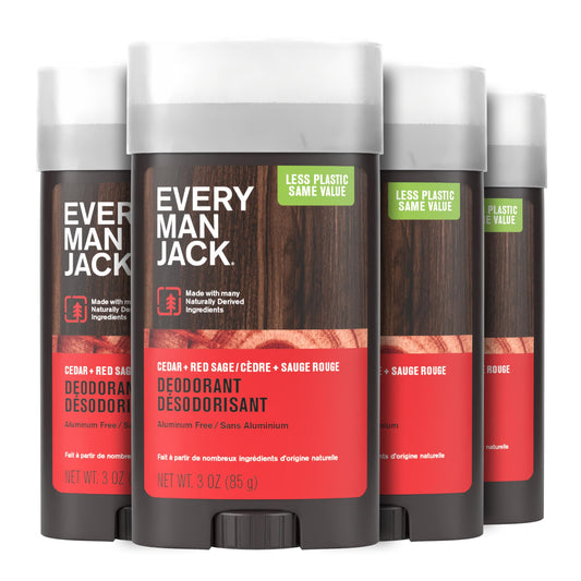 Every Man Jack Cedar & Red Sage deodorant stick with cedar aroma for day-long freshness