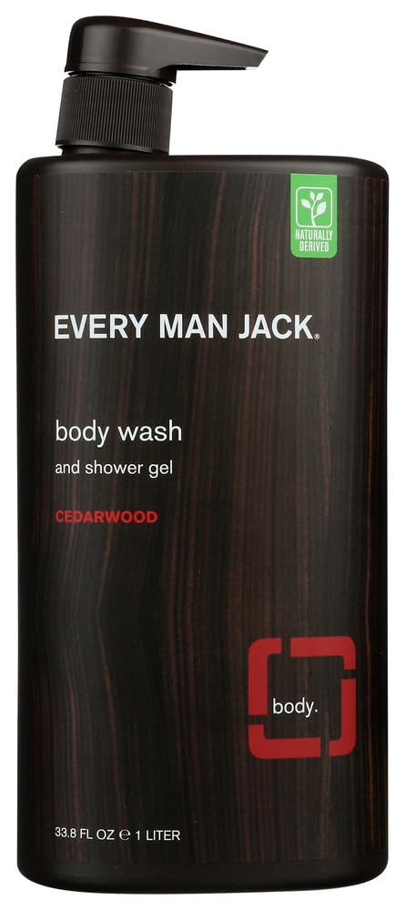 Every Man Jack Cedarwood Body Wash bottle with rich lather for daily cleansing
