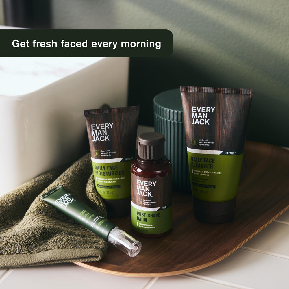 Every Man Jack foam dispenser showing rich lather without residue
