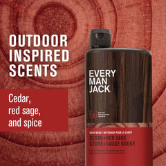 Every Man Jack packaging shot shows the 24oz two-bottle set for value.