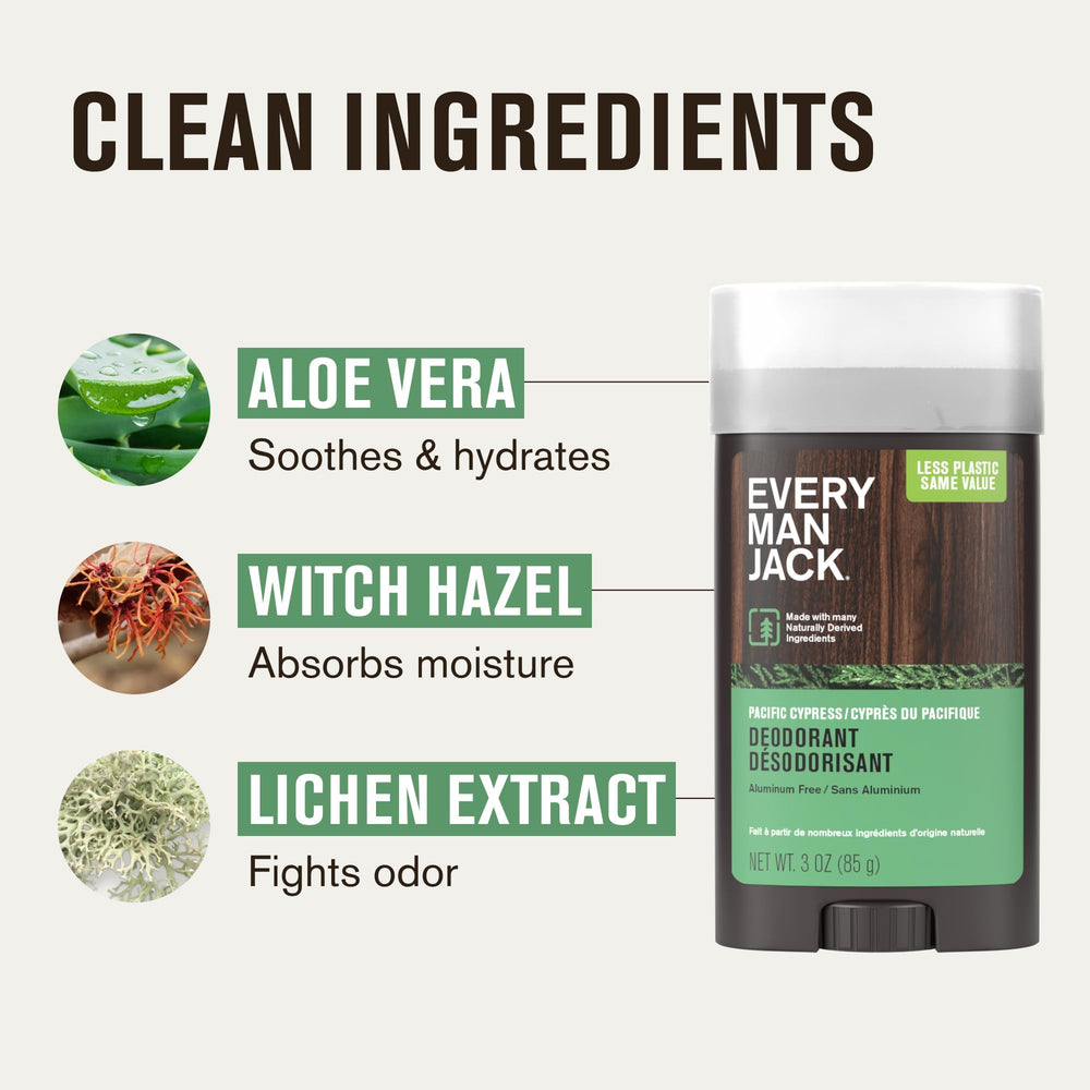 Pacific Cypress deodorant alongside body care products