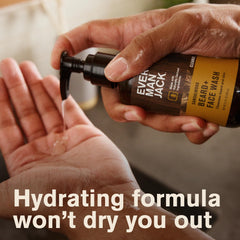 Every Man Jack sandalwood beard wash foamy lather on beard
