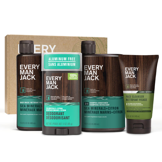 Every Man Jack Sea Minerals Citron Body Wash bottle shown for refreshing cleanse