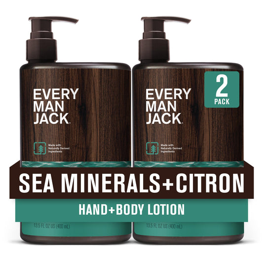Every Man Jack Sea Minerals + Citron bottle delivers lightweight hydration for all skin types.