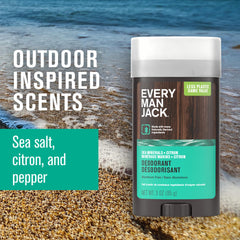 Every Man Jack sea minerals citron packaging includes cotton extract for moisture absorption.