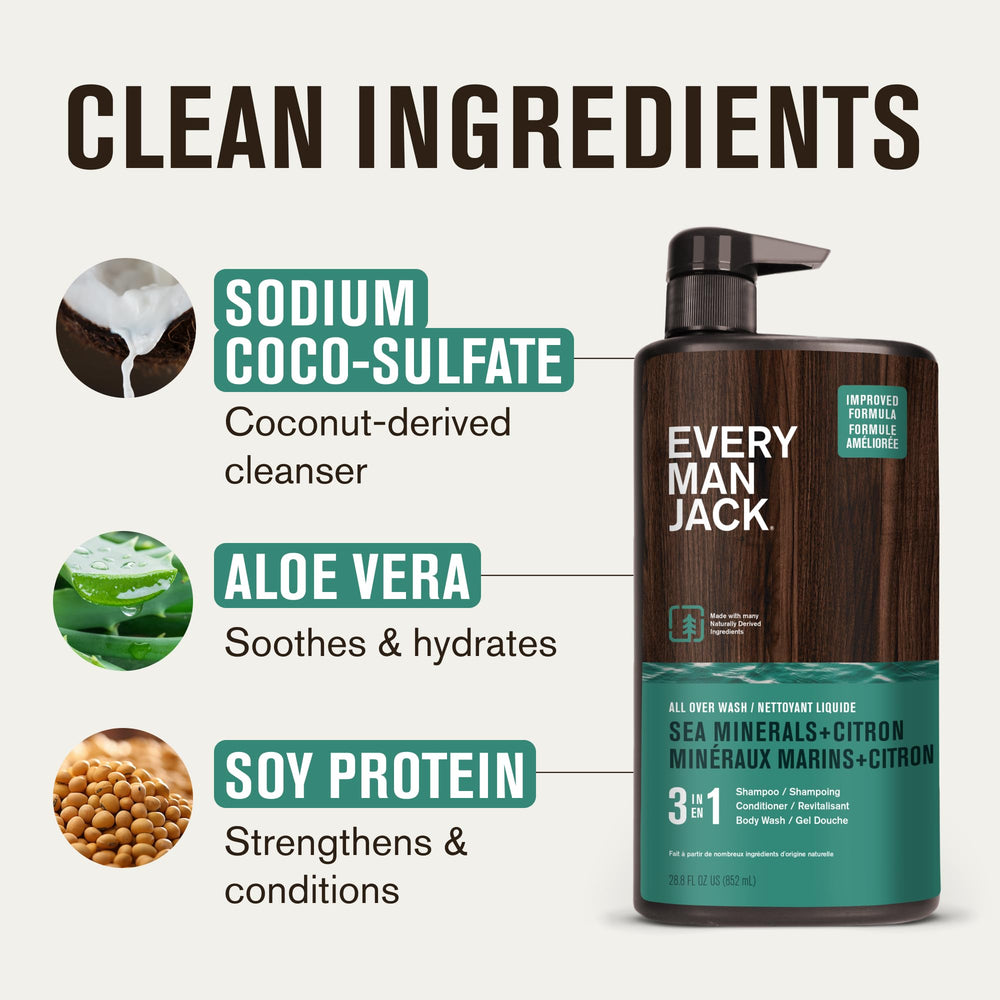 Every Man Jack Sea Minerals Citron shampoo-action shows effective hair cleansing