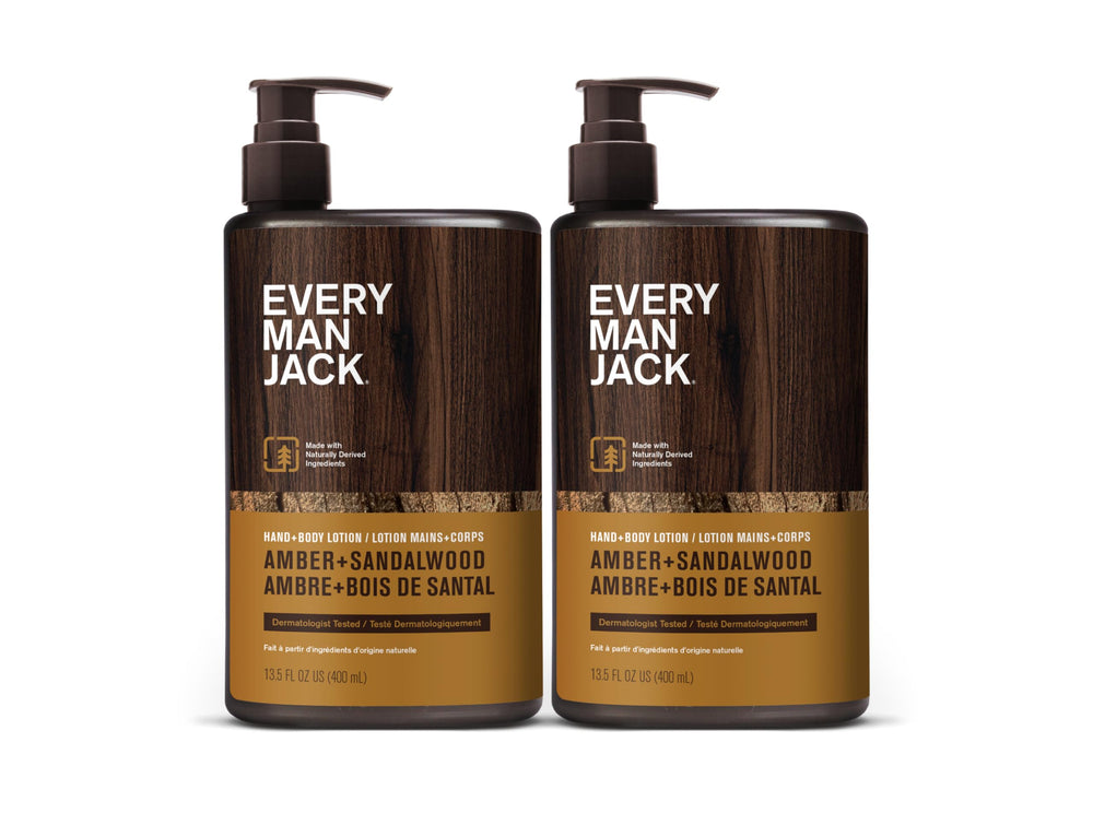 Every Man Jack hydrates quickly with Amber Sandalwood without greasy residue.