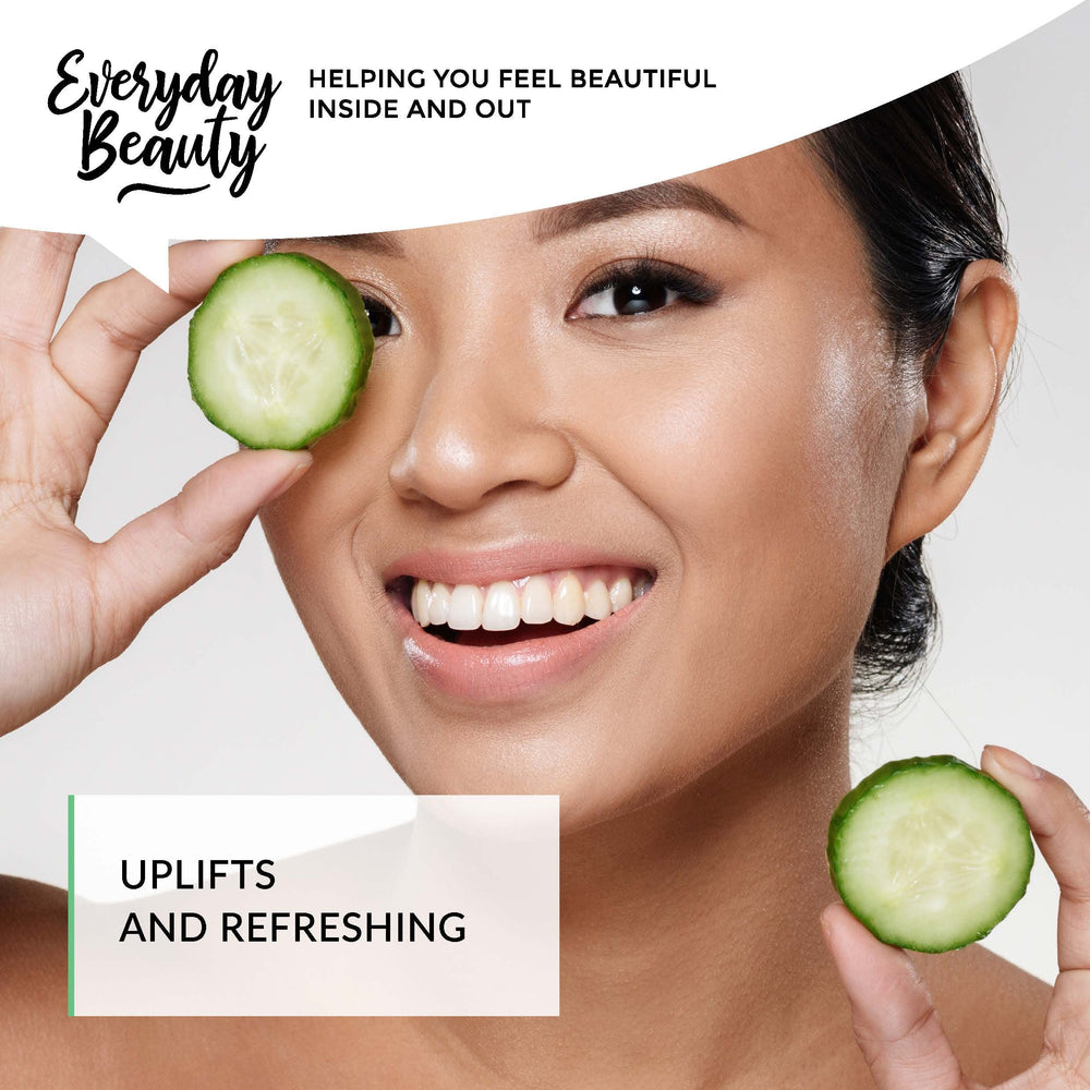 Everyday Beauty cucumber hydrosol natural astringent visual for oil balance and pore clarity