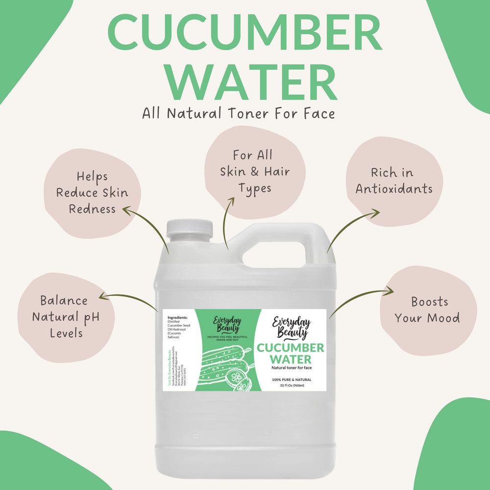 Skin revitalizer image showing cucumber hydrosol's gentle, natural properties