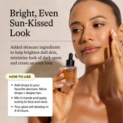 Everyday Humans Sun Blush drops dropper in action for controlled tan
