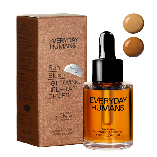 Everyday Humans Sun Blush Glowing Drops bottle for a customizable sun-kissed glow.