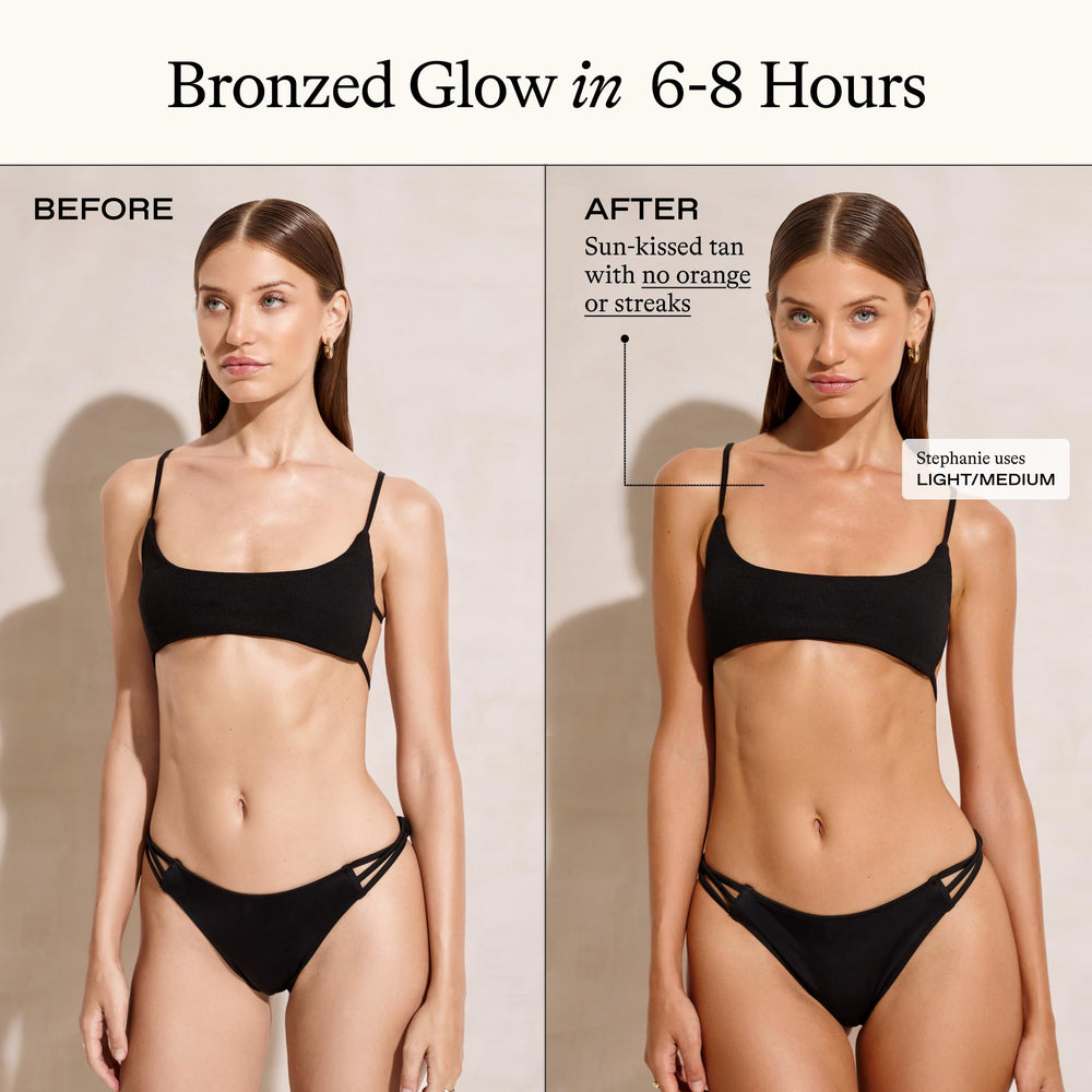 Everyday Humans gradual self-tanner on forearm demonstrating seamless blend and natural color.