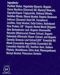 Ingredients lavender and aloe in a calming lotion for daily use