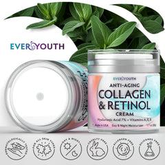 Model applying Everyouth collagen cream during morning routine.