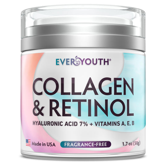 Everyouth Collagen Cream jar for face, neck and decollete delivering rich hydration.