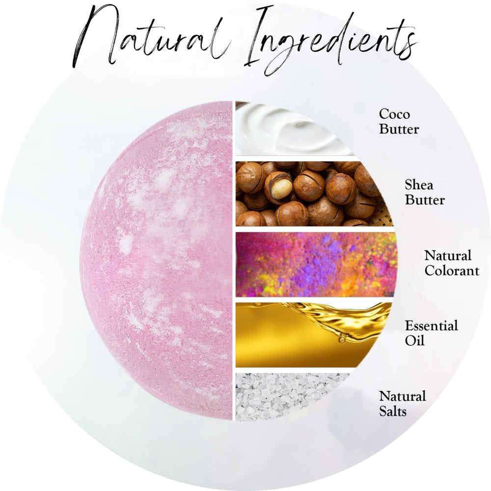 EvolutionUSA Inspire lavender essence bath bomb provides calm, aromatic notes for unwinding.