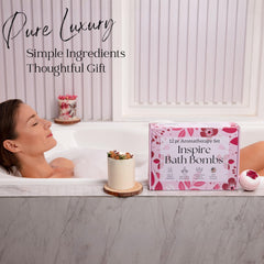 EvolutionUSA Inspire bath bombs packaging, perfect gift-ready presentation for special occasions.