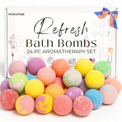EvolutionUSA Refresh bath bomb pack with soothing scents for a luxurious soak