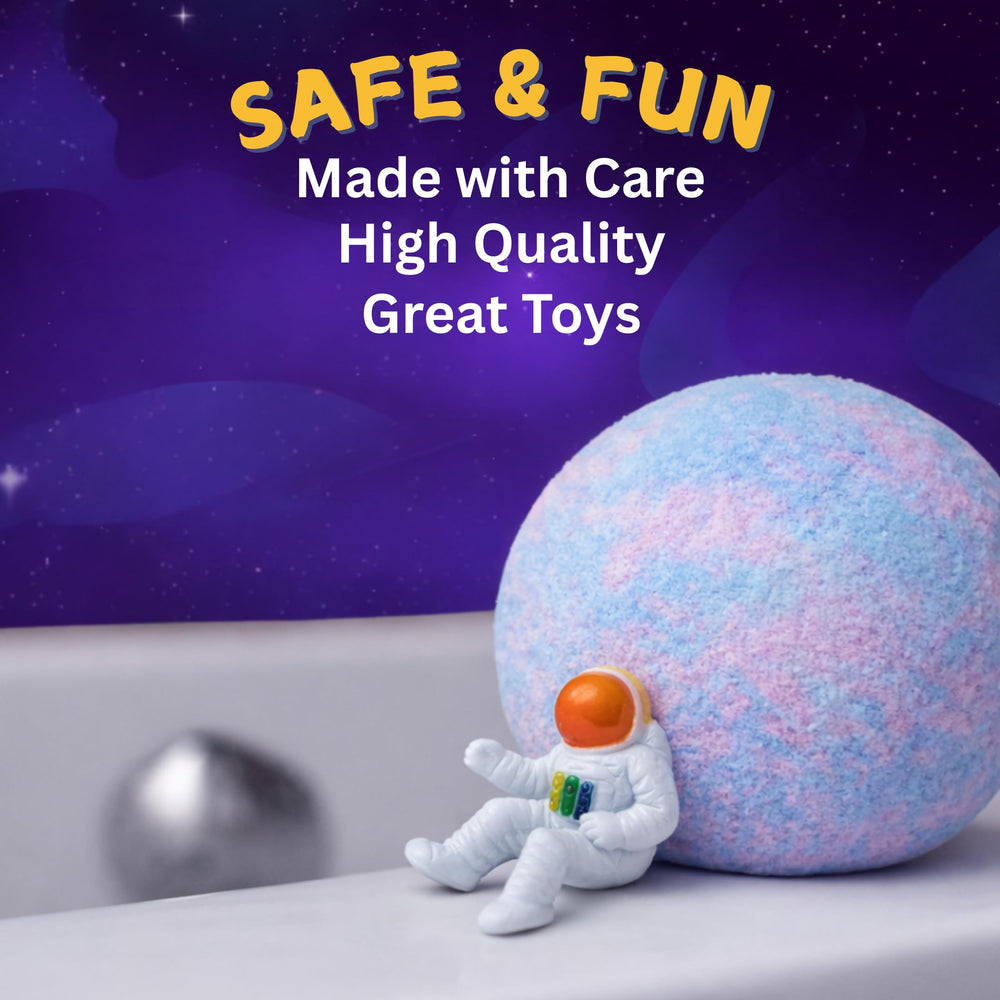 EvolutionUSA space bath bomb eco-friendly and cruelty-free packaging.