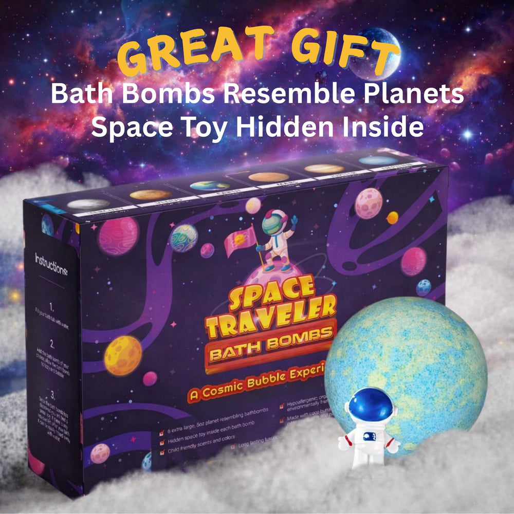 EvolutionUSA space bath bomb kid-friendly scents enhance bath time.