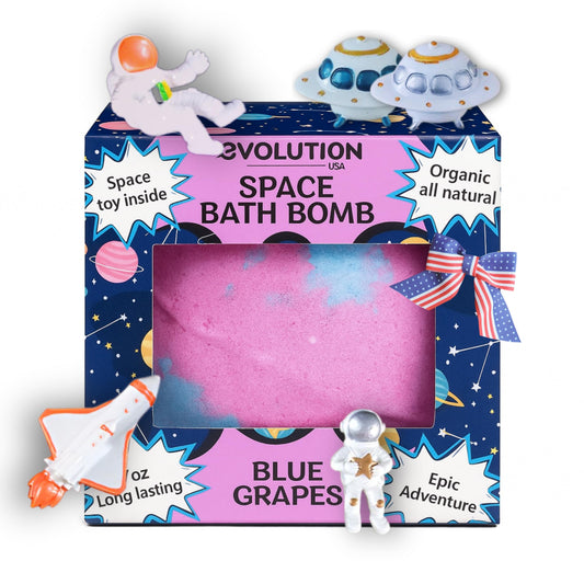 EvolutionUSA Space Bath Bomb with toy inside for imaginative play