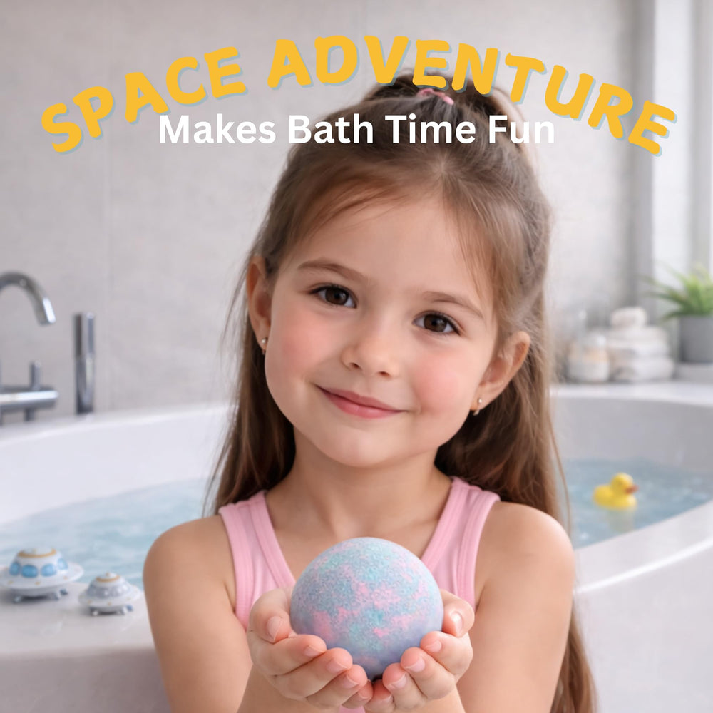 EvolutionUSA space bath bomb long-lasting fizz for extended fun.
